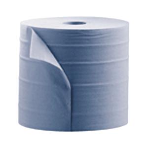 190mmx150m Blue 2 Ply Centrefeed Paper Wiper Rolls - Case of 6